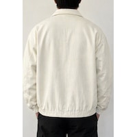 Tarz Cool Erkek Oversize Bomber Ceket Fermuarlı Basic Günlük Şık Mont Beyaz Tarz Cool Erkek Oversize Bomber Ceket Fermuarlı Basic Günlük Şık Mont Beyaz