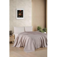 Kristal Bamboo Lastikli Çarşaflı Çift Kişilik Pike Takımı Cappucino Cappucino Kristal Bamboo Lastikli Çarşaflı Çift Kişilik Pike Takımı Cappucino Cappucino