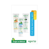 Agarta Doğal Florürsüz Misvak Aktif Nane Diş Macunu 3 x 100 ML Agarta Doğal Florürsüz Misvak Aktif Nane Diş Macunu 3 x 100 ML