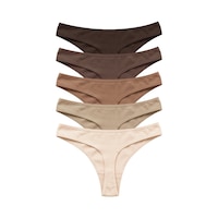 Pamuklu Basic Kadın Tanga Külot 5'li Paket Çok Renkli Pamuklu Basic Kadın Tanga Külot 5'li Paket Çok Renkli