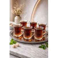 6 Lı Cam Kulplu Çizgili Çay Bardağı Bardak 120ml Pinterest Model Şeffaf 6 Lı Cam Kulplu Çizgili Çay Bardağı Bardak 120ml Pinterest Model Şeffaf