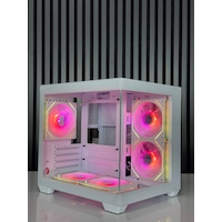 Zoko Tron Beyaz 5x12cm Argb Fanlı M.atx Gaming Akvaryum Kasa Zoko Tron Beyaz 5x12cm Argb Fanlı M.atx Gaming Akvaryum Kasa