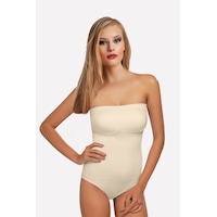 Nbb Kadın Ten Rengi Straplez Çıtçıtlı Dikişsiz Kaplı Body Ten Nbb Kadın Ten Rengi Straplez Çıtçıtlı Dikişsiz Kaplı Body Ten