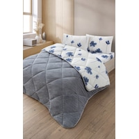 Nordelle Battal Boy Lüx Wellsoft Yorgan Çift Taraflı - 2 Adet Yastık Kılıflı Yorgan Seti 215x235 Cm Gri Mavi Nordelle Battal Boy Lüx Wellsoft Yorgan Çift Taraflı - 2 Adet Yastık Kılıflı Yorgan Seti 215x235 Cm Gri Mavi