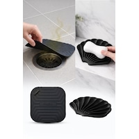 2'li Siyah Silikon Gider Kapağı Ve İstiridye Sabunluk Seti Su Giderli Banyo Mutfak Organizer 2'li Siyah Silikon Gider Kapağı Ve İstiridye Sabunluk Seti Su Giderli Banyo Mutfak Organizer