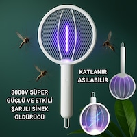 Polham 1200mah Şarjlı 3000v Katlanabilir Ultra Güçlü Sinek Ve Sivrisinek Öldürücü, 3in1 Askılı Standlı Polham 1200mah Şarjlı 3000v Katlanabilir Ultra Güçlü Sinek Ve Sivrisinek Öldürücü, 3in1 Askılı Standlı