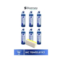 Diversey Tuvalet Temizleyici Taskı R6 Wc 750ml 6 Adet + Hassas Temizlik Süngeri 1 Adet 160gr Diversey Tuvalet Temizleyici Taskı R6 Wc 750ml 6 Adet + Hassas Temizlik Süngeri 1 Adet 160gr