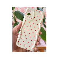 Fibaks Oppo A55 4G Uyumlu Kılıf Kamera Korumalı Dalga Kenarlı Kırmızı Kalp Desenli Silikon Kapak Fibaks Oppo A55 4G Uyumlu Kılıf Kamera Korumalı Dalga Kenarlı Kırmızı Kalp Desenli Silikon Kapak