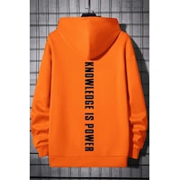 Uyguntarz Knowledge İs Power Baskılı Oversize Sweatshirt Turuncu Uyguntarz Knowledge İs Power Baskılı Oversize Sweatshirt Turuncu