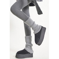 Ozzy Socks Original Premium Tozluk Akrilik Triko Örgü Leg Warmer Ayak Isıtıcı Gri Gri Ozzy Socks Original Premium Tozluk Akrilik Triko Örgü Leg Warmer Ayak Isıtıcı Gri Gri
