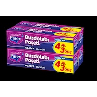 Parex Küçük Boy Buzdolabı Poşeti 40'lı 4 Paket 20 x 30 CM Parex Küçük Boy Buzdolabı Poşeti 40'lı 4 Paket 20 x 30 CM