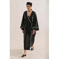 Manuka Keten Tasarım Bağlamalı Kimono Siyah Ss26kmn00007-021.10199 Manuka Keten Tasarım Bağlamalı Kimono Siyah Ss26kmn00007-021.10199