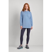 Markapia Kadın Kapüşonlu Cepli Tunik Sweatshirt Mavi Markapia Kadın Kapüşonlu Cepli Tunik Sweatshirt Mavi