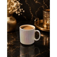 Porselen Gold Gümüş Lüsterli Çizgili Çay Kahve Kupası Bardak Kupa 350ml Açık Beyaz Porselen Gold Gümüş Lüsterli Çizgili Çay Kahve Kupası Bardak Kupa 350ml Açık Beyaz