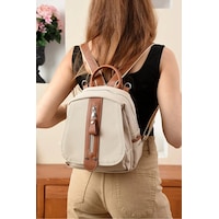 Just Polo Kadın Orta Boy Ayarlanabilir Askılı Şık Lakost Sırt Çantası Shopper Krem - Taba Just Polo Kadın Orta Boy Ayarlanabilir Askılı Şık Lakost Sırt Çantası Shopper Krem - Taba