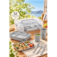 Porsima Ac-101-1 32 Parça 6 Kişilik Pratik Taşınabilir Piknik Seti - Saklama Kutulu Piknik Sepeti Gri Porsima Ac-101-1 32 Parça 6 Kişilik Pratik Taşınabilir Piknik Seti - Saklama Kutulu Piknik Sepeti Gri