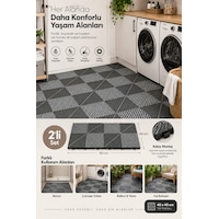 Porsima 0775 Antrasit Geçmeli Plastik Yer Karosu 2'li Set Kaymaz Izgaralı Balkon, Banyo & Teras Zemin Karo 40x40 Cm Porsima 0775 Antrasit Geçmeli Plastik Yer Karosu 2'li Set Kaymaz Izgaralı Balkon, Banyo & Teras Zemin Karo 40x40 Cm