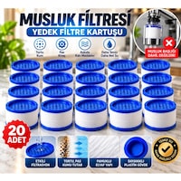 Eskaya 20'li Musluk Ucu Su Arıtma Filtre Kartuşu - Aktif Karbonlu Klor Kireç Tortu Önleyici Musluk Filtresi Yedek Filtre Beyaz Eskaya 20'li Musluk Ucu Su Arıtma Filtre Kartuşu - Aktif Karbonlu Klor Kireç Tortu Önleyici Musluk Filtresi Yedek Filtre Beyaz