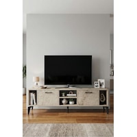 Tv Sehpası 160 Cm Modern Çok Amaçlı Dolaplı Raflı Televizyon Ünitesi Linya Traverten Tv Sehpası 160 Cm Modern Çok Amaçlı Dolaplı Raflı Televizyon Ünitesi Linya Traverten