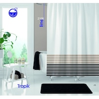 Tropik Duş Perdesi Çift Kanat 2 x 110 x 200 CM Çok Renkli Tropik Duş Perdesi Çift Kanat 2 x 110 x 200 CM Çok Renkli