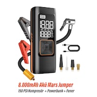 Akü Takviye Jump Starter 8000mah Araç Marş Basma Cihazı Takviye Kompresör Lastik Şişirme Hava Pompası Akü Takviye Jump Starter 8000mah Araç Marş Basma Cihazı Takviye Kompresör Lastik Şişirme Hava Pompası