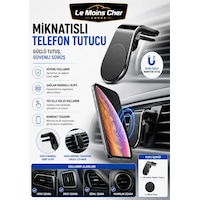 Skoda Superb Laurin & Klement Mıknatıslı Telefon Tutucu Izgara Tipi Mandallı Araç İçi Siyah