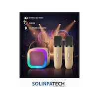 Çift Karaoke Mikrofonlu Kablosuz Bluetooth Rgb Işıklı 5 Ses Efektli Stereo Ses Usb/sd Hoparlör Çift Karaoke Mikrofonlu Kablosuz Bluetooth Rgb Işıklı 5 Ses Efektli Stereo Ses Usb/sd Hoparlör