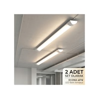 2 Adet120 Cm 48w Beyaz Yatay Led Bant Etanj Armatür- Tasarruflu Ampül,tavan Lambası Diğer 2 Adet120 Cm 48w Beyaz Yatay Led Bant Etanj Armatür- Tasarruflu Ampül,tavan Lambası Diğer