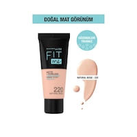 Maybelline New York Fit Me Matte+Poreless Fondöten 220 Natural Beige 30 ML Maybelline New York Fit Me Matte+Poreless Fondöten 220 Natural Beige 30 ML