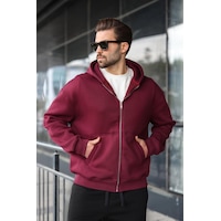 Madmext Bordo Fermuarlı Kapüşonlu Erkek Hırka E7174 Bordo Madmext Bordo Fermuarlı Kapüşonlu Erkek Hırka E7174 Bordo