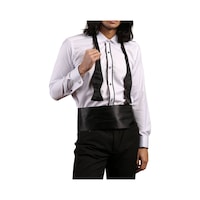 Dicotto Beyaz Siyah Çift Bieli Damatlık Ata Yaka Kol Düğmeli Slim Fit Smokin Gömlek - 003 001 Dicotto Beyaz Siyah Çift Bieli Damatlık Ata Yaka Kol Düğmeli Slim Fit Smokin Gömlek - 003 001