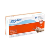 Dolphin Pudrasız Lateks Muayene Beyaz Eldiven 100'lü Dolphin Pudrasız Lateks Muayene Beyaz Eldiven 100'lü