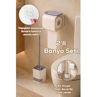 Porsima 2li Banyo Seti Yapışkanlı Banyo Tuvalet Kağıtlığı Tuvalet Fırçası Peçetelik Tuvalet Fırçalığı Beyaz Gri Beyaz - Gri Porsima 2li Banyo Seti Yapışkanlı Banyo Tuvalet Kağıtlığı Tuvalet Fırçası Peçetelik Tuvalet Fırçalığı Beyaz Gri Beyaz - Gri