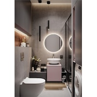 Nuun Dekor 50cm Günışığı Ledli Yuvarlak Banyo Aynası Dekoratif Duvar Aynası - Trafolu Ahşap Nuun Dekor 50cm Günışığı Ledli Yuvarlak Banyo Aynası Dekoratif Duvar Aynası - Trafolu Ahşap