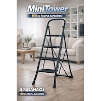 Ertekpa MT4 Minitower4 Basamak Geniş Basamaklı Merdiven Siyah
