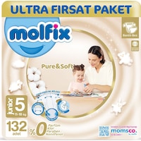 Molfix Pure & Soft Bebek Bezi 5 Beden Junior 132 Adet