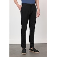 İmza Siyah Yan Cep Düz Paça Armürlü Slim Fit Pamuklu Chino Pantolon 1003260161 İmza Siyah Yan Cep Düz Paça Armürlü Slim Fit Pamuklu Chino Pantolon 1003260161