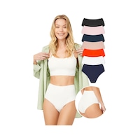Cottonhill Yüksek Bel Basic Lazer Kesim Bikini Külot 7'li Paket Çok Renkli 4 Cottonhill Yüksek Bel Basic Lazer Kesim Bikini Külot 7'li Paket Çok Renkli 4