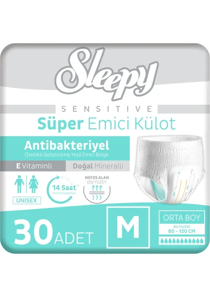 Sleepy Yetişkin Külot M Hasta Bezi 120 Adet M Sleepy Yetişkin Külot M Hasta Bezi 120 Adet M