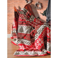 Vicuna Home Glow Pamuklu Yılbaşı Battaniyesi Çok Renkli 200 x 220 Vicuna Home Glow Pamuklu Yılbaşı Battaniyesi Çok Renkli 200 x 220