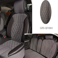 Lüx Oto Koltuk Minderi Full Set Takım - Gri - Siyah Renk Takmatik Lüx Oto Koltuk Minderi Full Set Takım - Gri - Siyah Renk Takmatik