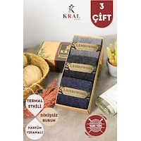 Kral Socks Erkek Koyun Yünlü Lambswool Kışlık 3'lü Kutulu Dikişsiz Çorap Asorti Kral Socks Erkek Koyun Yünlü Lambswool Kışlık 3'lü Kutulu Dikişsiz Çorap Asorti