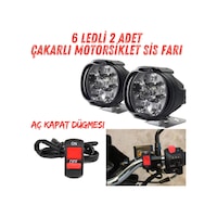 2 Adet 6 Ledli Motosiklet Scooter Uyumlu Led Sis Farı Çakar Ve Sabit Mod Açma Kapatma Tuşlu Lamba 2 Adet 6 Ledli Motosiklet Scooter Uyumlu Led Sis Farı Çakar Ve Sabit Mod Açma Kapatma Tuşlu Lamba