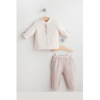 Cantoy Erkek Bebek Hakim Yaka Gömlek Pantalon Takım Açık Kahverengi Cantoy Erkek Bebek Hakim Yaka Gömlek Pantalon Takım Açık Kahverengi