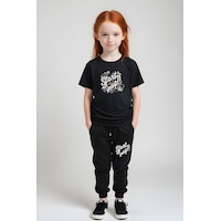 Fyk Kids Kız Çocuk Baskılı Start Up Alt-üst Pijama Takımı Siyah Fyk Kids Kız Çocuk Baskılı Start Up Alt-üst Pijama Takımı Siyah
