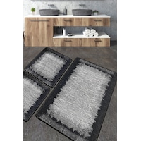 Esper Banyo Halısı Djt 3 Lü Set Banyo Halısı Paspas Yıkanabilir Kaymaz Çok Renkli