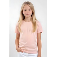 Fyk Kids Kız Çocuk Yuvarlak Yaka Penye T-shirt Somon