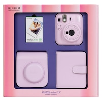Instax Mini 13 Pembe Fotoğraf Makinesi 10'lu Film Kare Albüm + Deri Kılıf Bundle Box Instax Mini 13 Pembe Fotoğraf Makinesi 10'lu Film Kare Albüm + Deri Kılıf Bundle Box