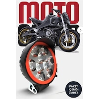 2 Adet 2 Modlu Motosiklet Led Far Takımı Flash Modu - Beyaz Işık 12v
