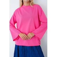 Herkesemoda Kadın Tesettüre Uygun Geniş Kollu Body Pembe Herkesemoda Kadın Tesettüre Uygun Geniş Kollu Body Pembe